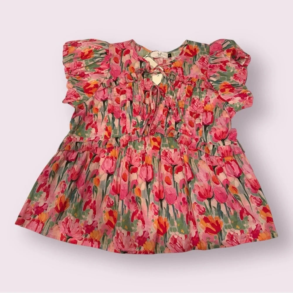 Tulips Ruffle Top Red - Picture 2 of 14